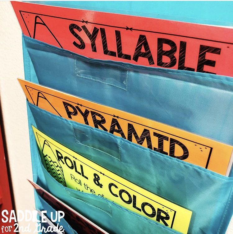 Spelling Activities in a hanging file folder pocket chart