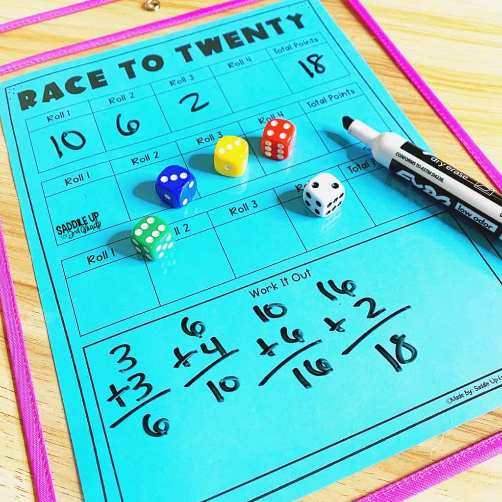 Race to Twenty Math Addition Game