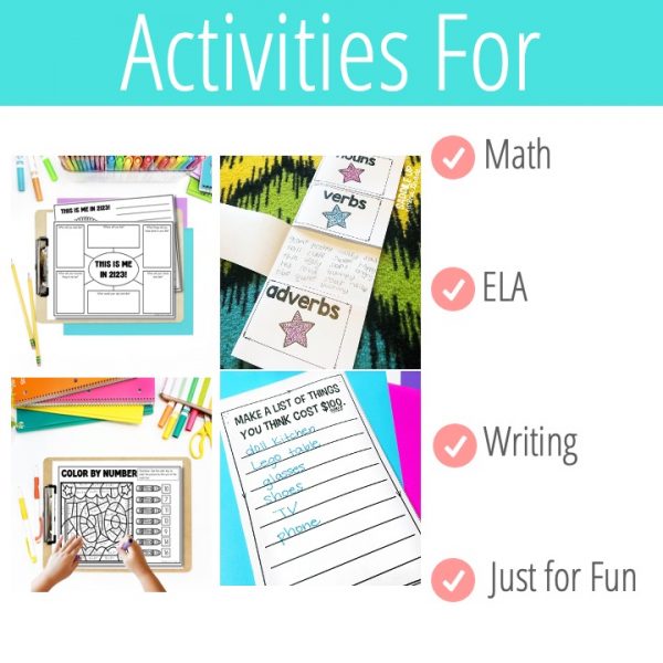 100th Day of School Activities for Math and Writing