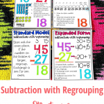 Subtraction with Regrouping Strategies anchor charts