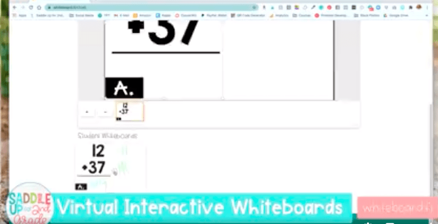This virtual interactive whiteboard allows you to see student work in real time! You can make student corrections & provide instant feedback.