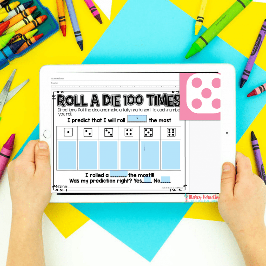 Roll a die 100 times 100th day math activities