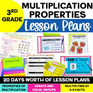 Teaching Properties of Multiplication with Arrays, Equal Groups, Associative and Communicative Property and Distributive Property