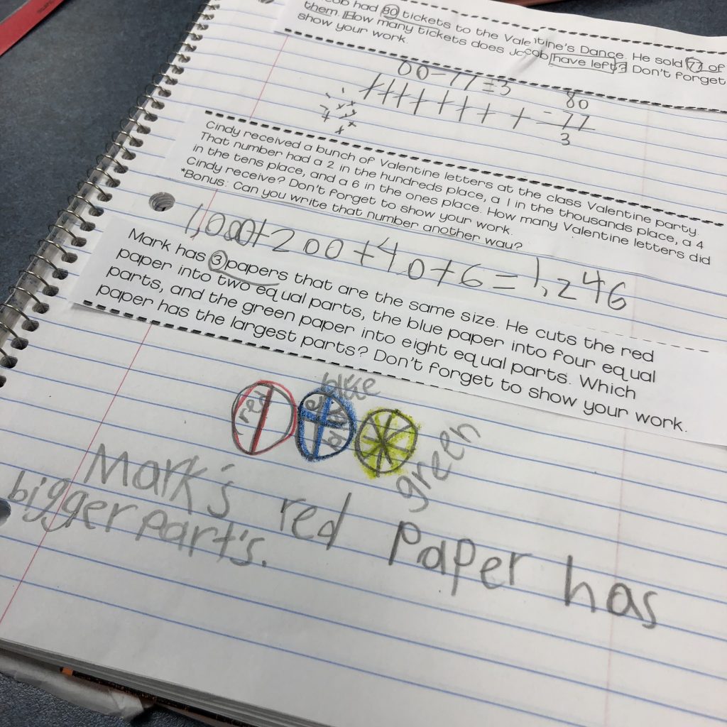 Math interactive notebook problem solving activity