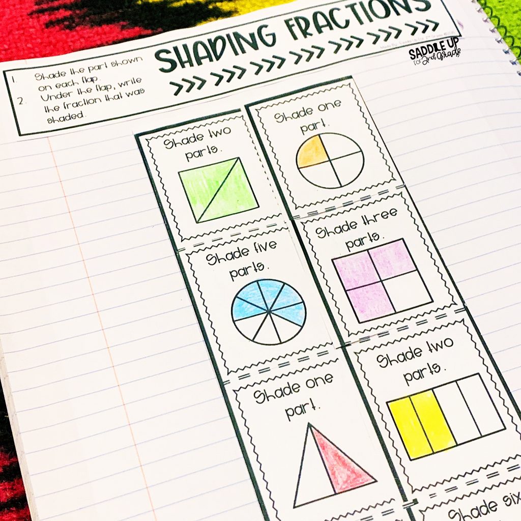 Shading fractions interactive notebook activity