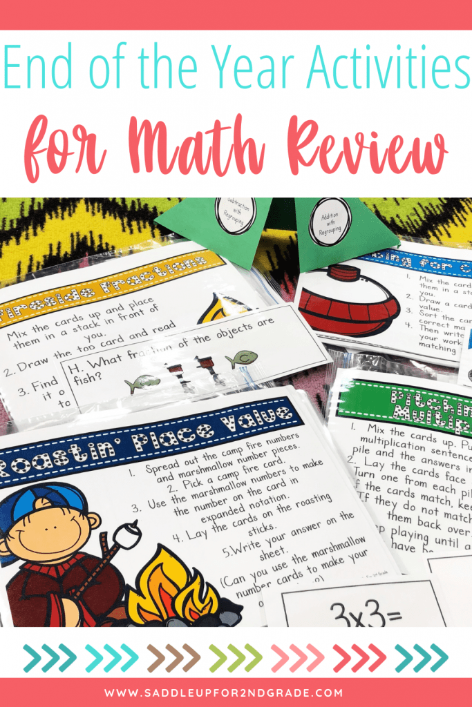 End of the year math review centers 