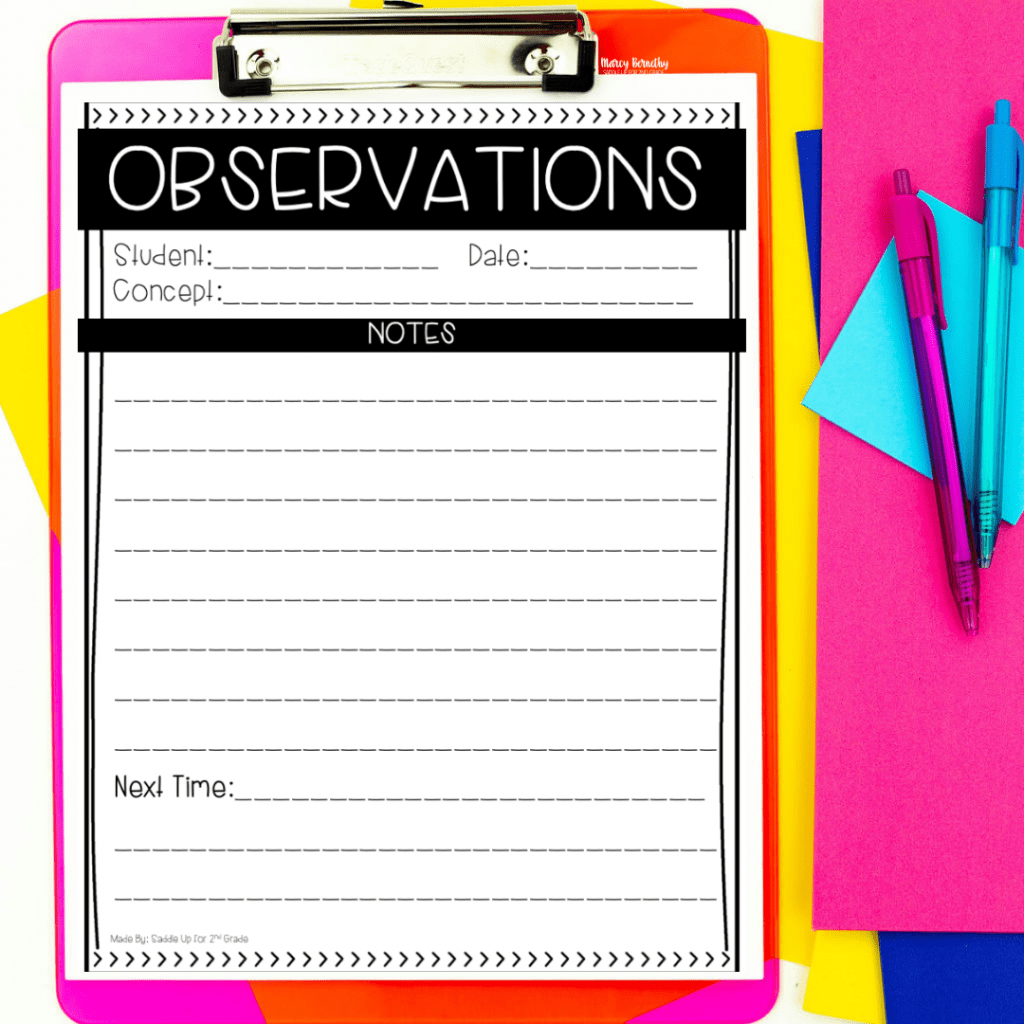 anecdotal notes observation template