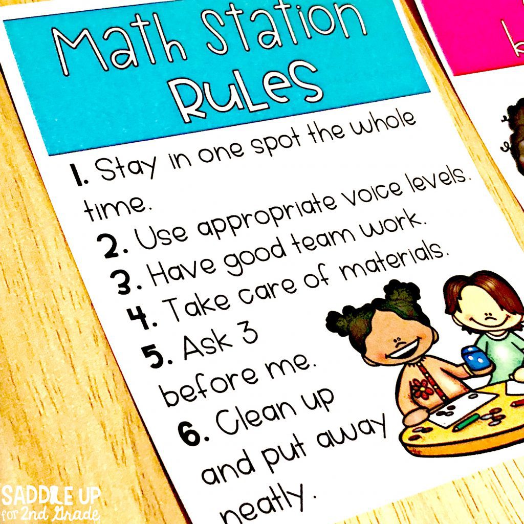 Math station rules poster