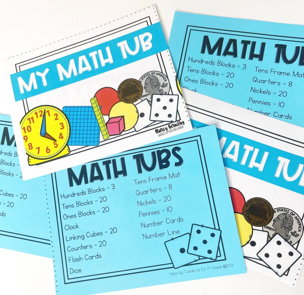 Free math manipulative tub label