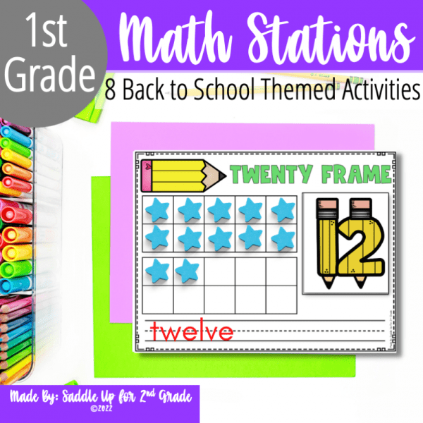 back to school math centers for 1st grade