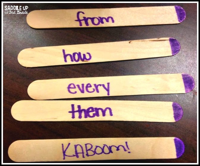 Kaboom popsicle sticks with sight words