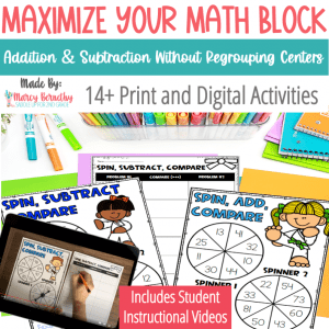 Addition and Subtraction without Regrouping Games with Student Instructional Videos
