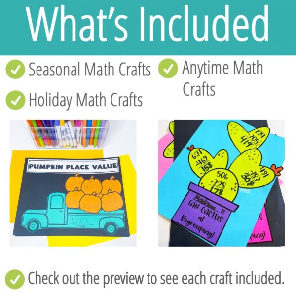 Math Craft Bundle for 2nd Grade