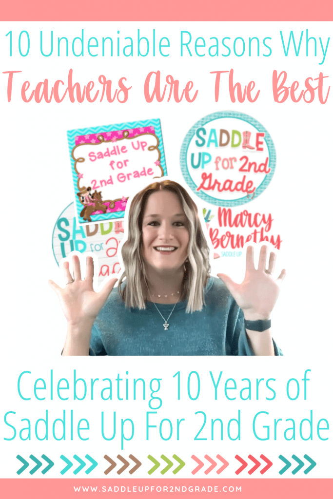 Teachers are the best 10 year celebration- logos through the years