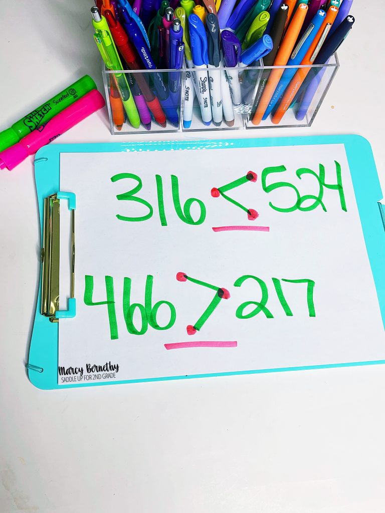 Dot method example for comparing numbers