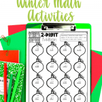winter math activities 2 digit addition and subtraction printables