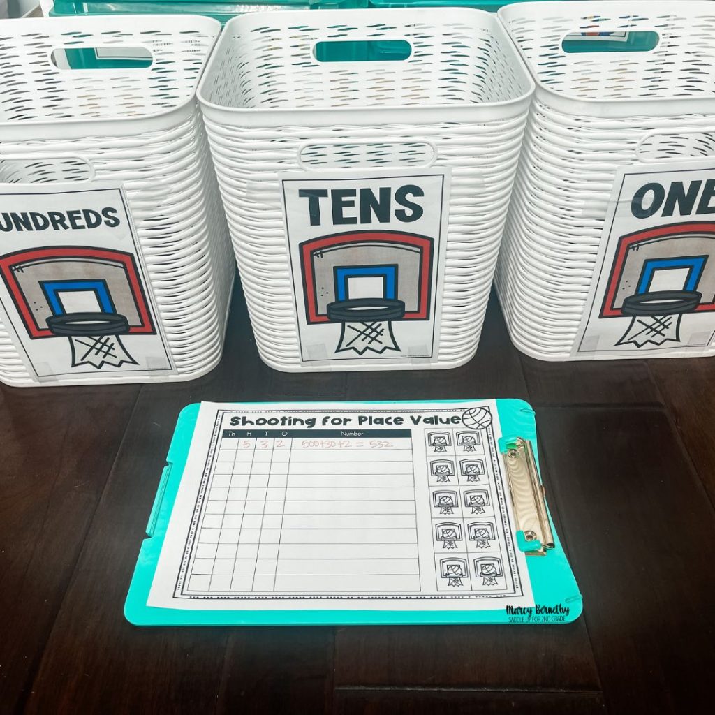 activities for place value basketball math game