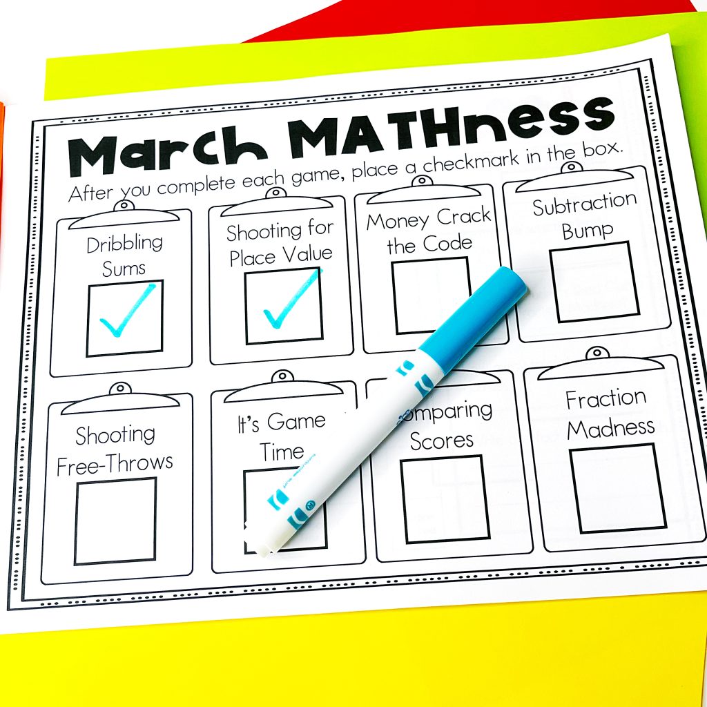 March mathness checklist