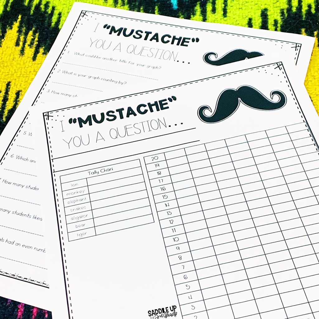 Mustache You a Question activity for creating a bar graph