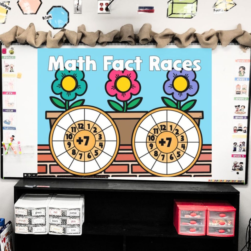 spring-themed math fact races game