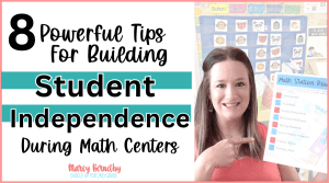 math center checklist for building student independence