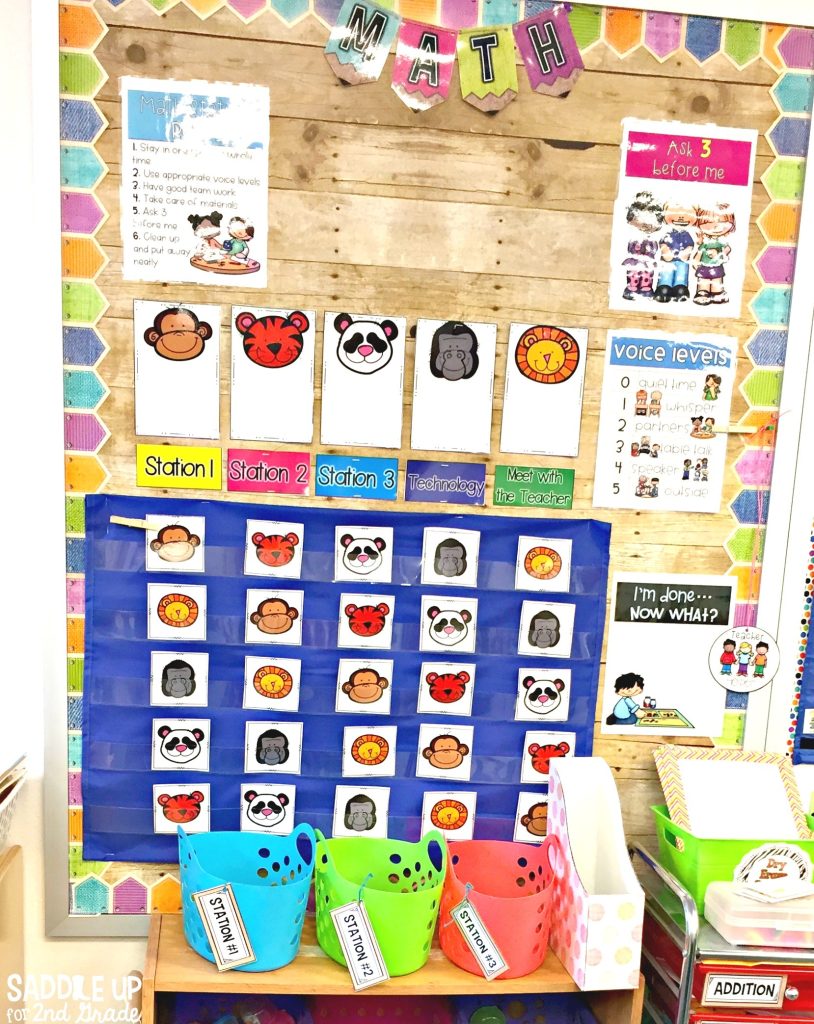 math centers rotation board