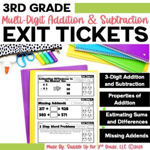 3 Digit Addition and Subtraction Exit Tickets