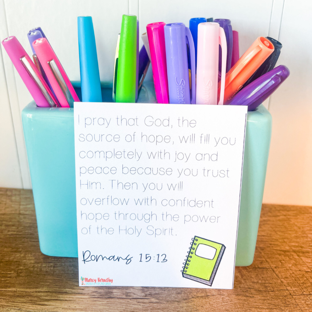 Encouraging bible verses for teachers prayer cards