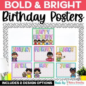 Classroom Birthday Posters for Bulletin Boards