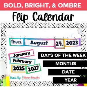 Flip Calendar Cards in Bright Colors and Ombre
