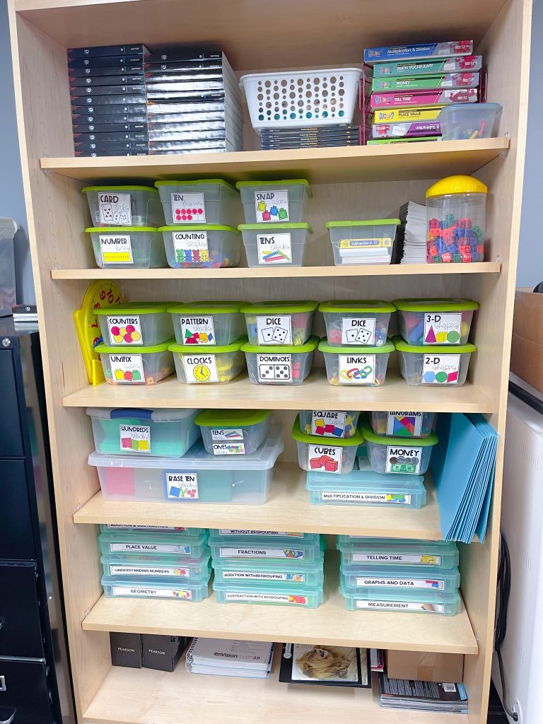 math shelf part of classroom tour