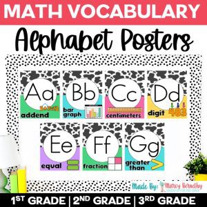 Math Alphabet Posters for 1st, 2nd, and 3rd Grade