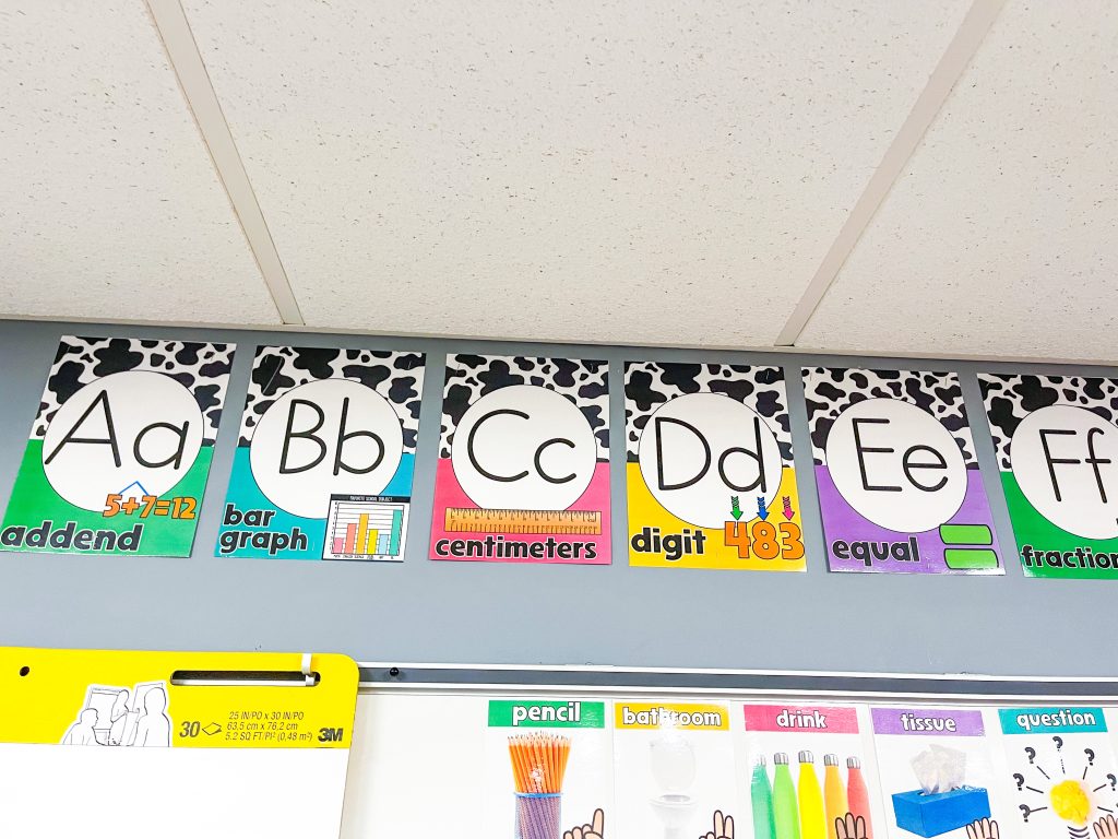 math themed alphabet line