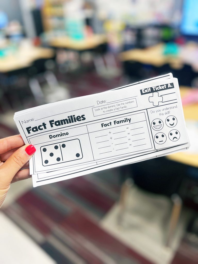 Fact Families Exit Tickets