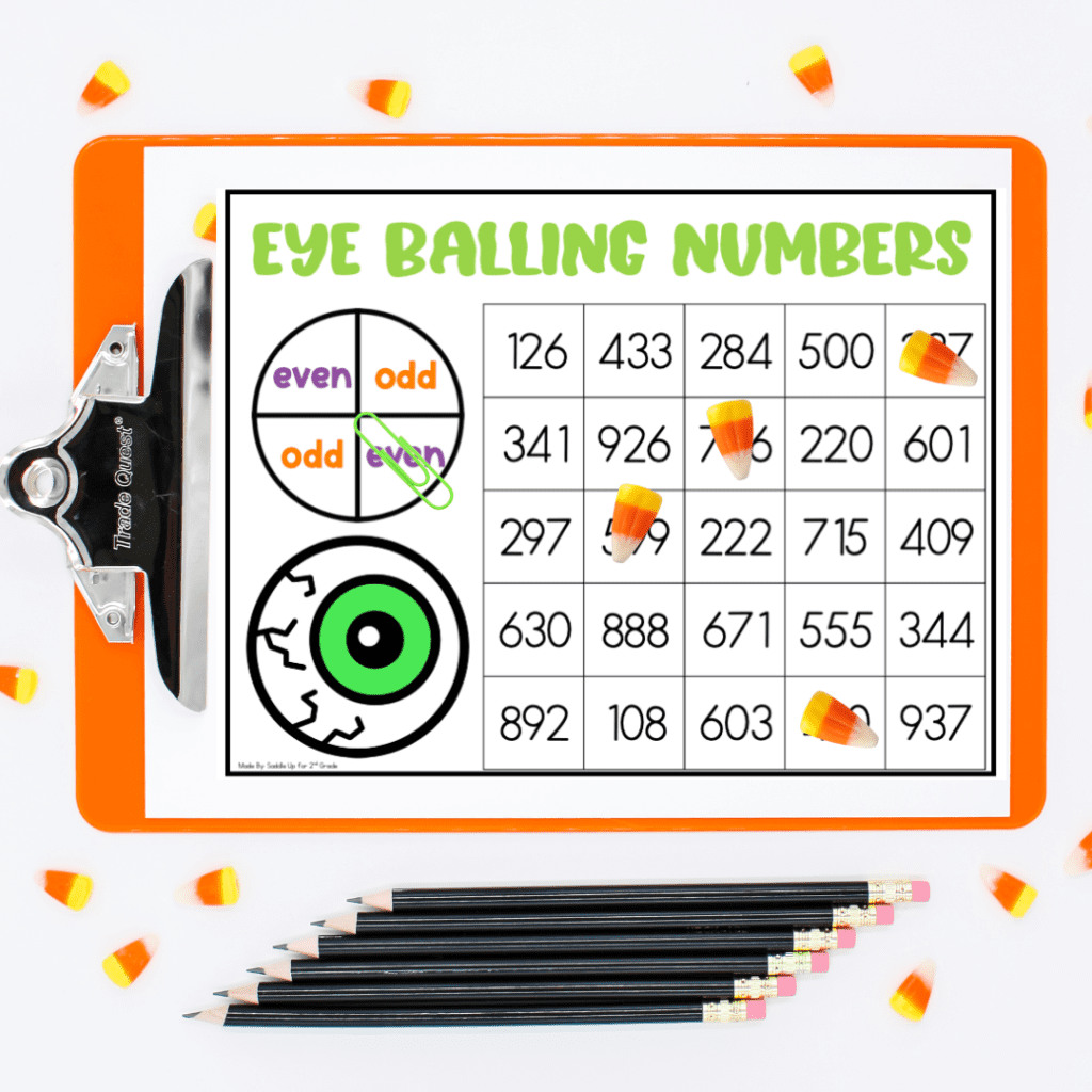 Eye Balling Numbers spooky math activity