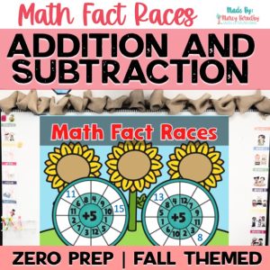 Fall Addition and Subtraction Game - Fun Math Games for 2nd Graders