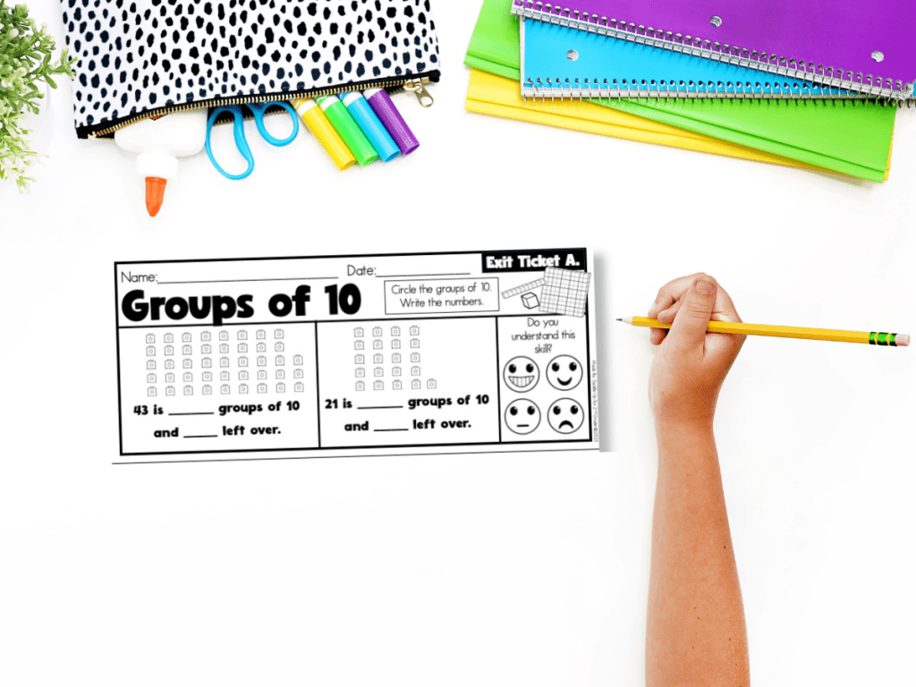 Groups of ten exit tickets