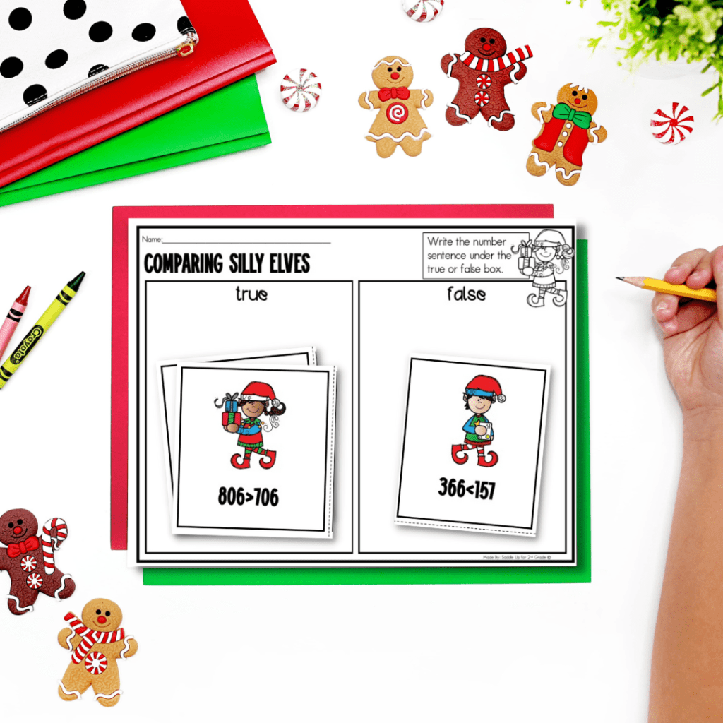 Looking for some fun and engaging Christmas math centers to do with your students before winter break? Check out these December math activities for 2nd grade! #holidaymath #christmasmath