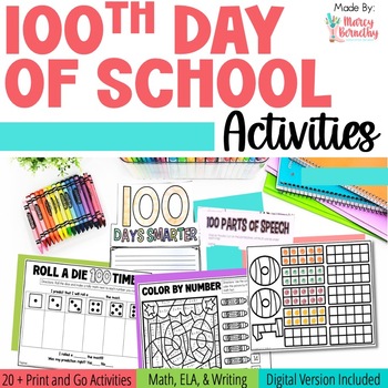 100th Day of School Activities for Math and Writing