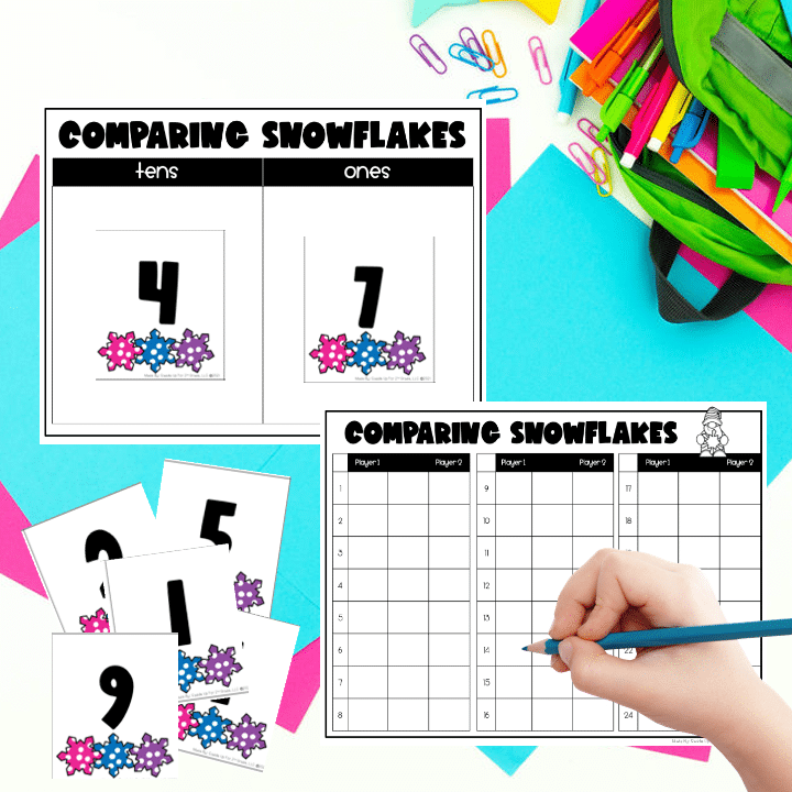 comparing snowflakes Math center activities
