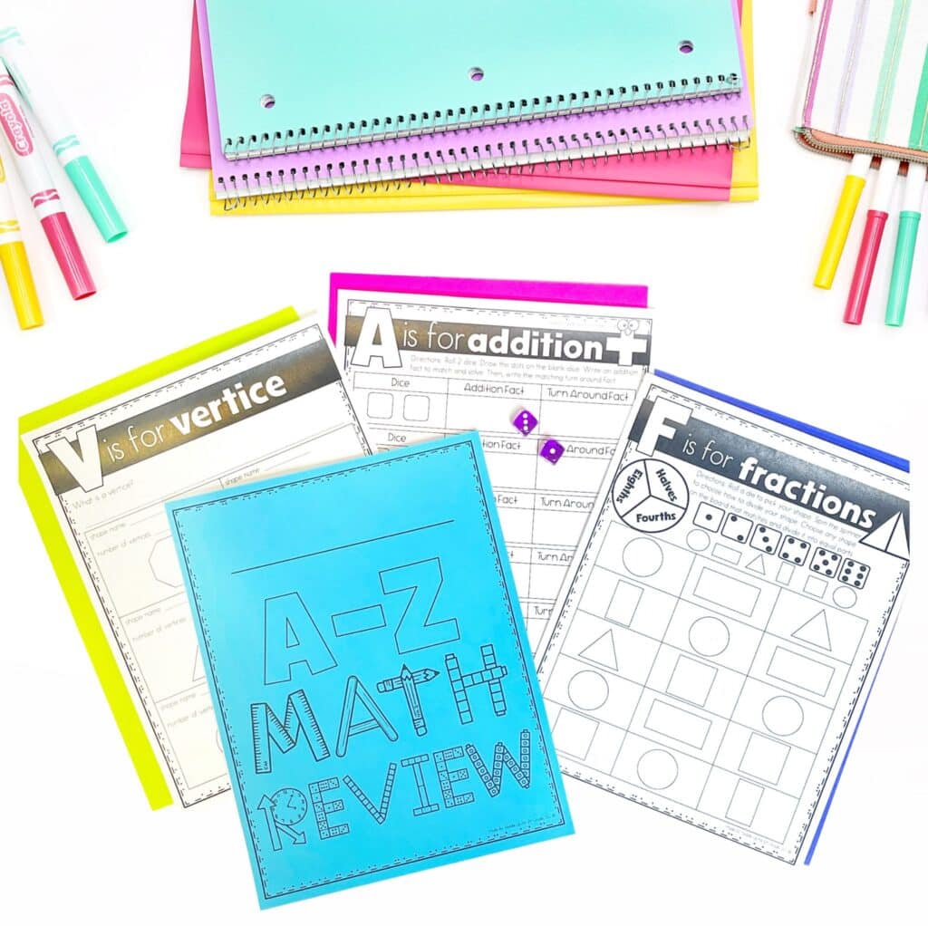 Summer math review from A-Z activities