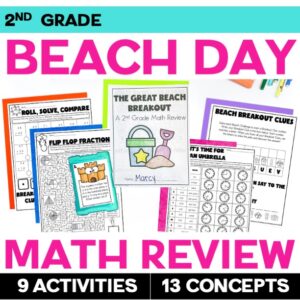 Beach-Day-Math-End-of-Year-Review-2nd-Grade-Escape-Room-Activities 1
