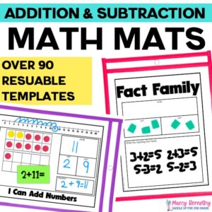 Addition and Subtraction Work Mats for Small Groups and Intervention